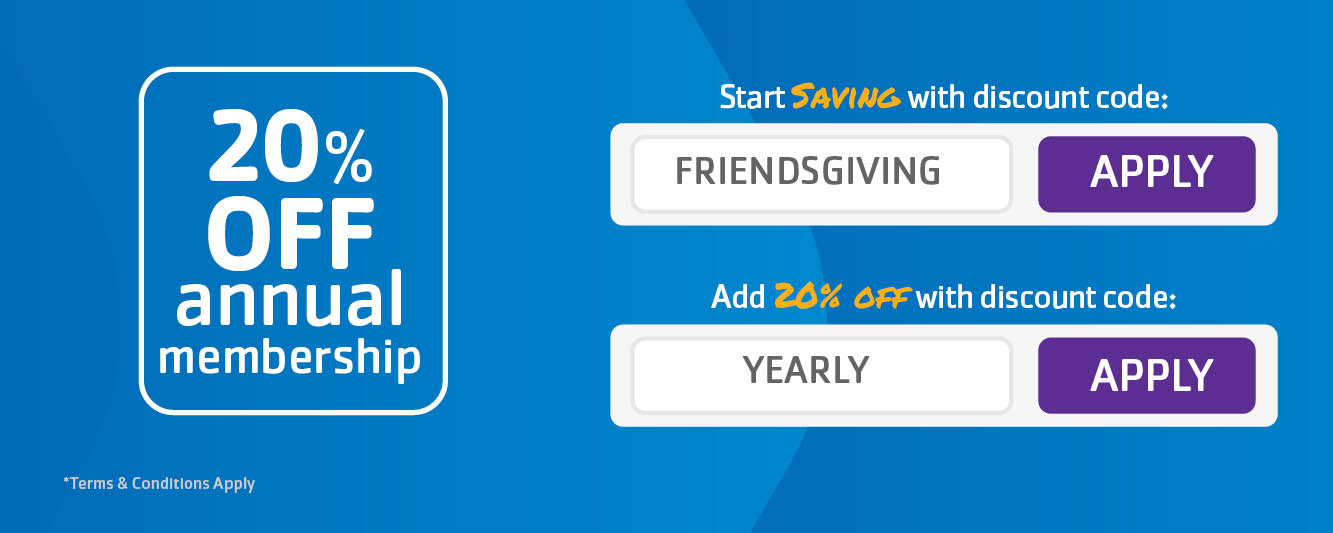 20% annual membership promo